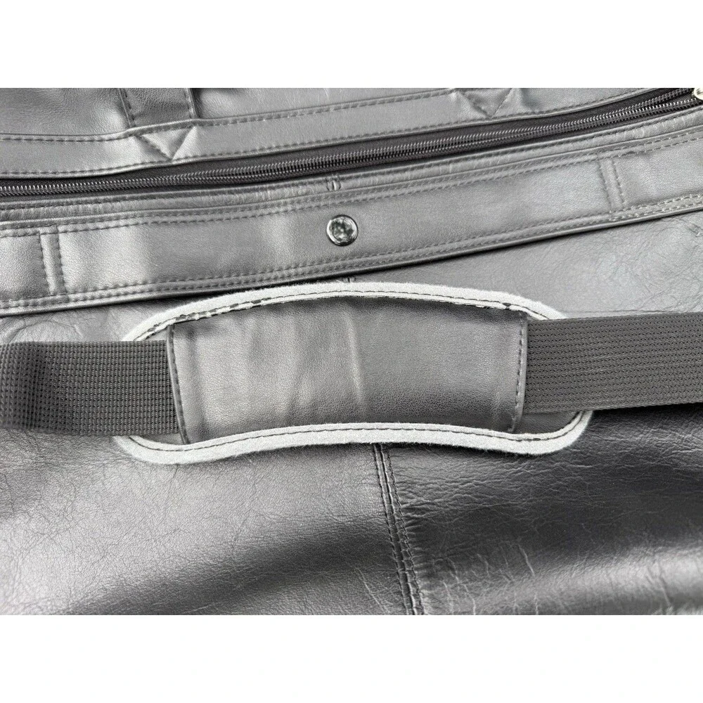 Protocol Vintage Black Leather Computer Bag 20 Pocket, Excellent Condition